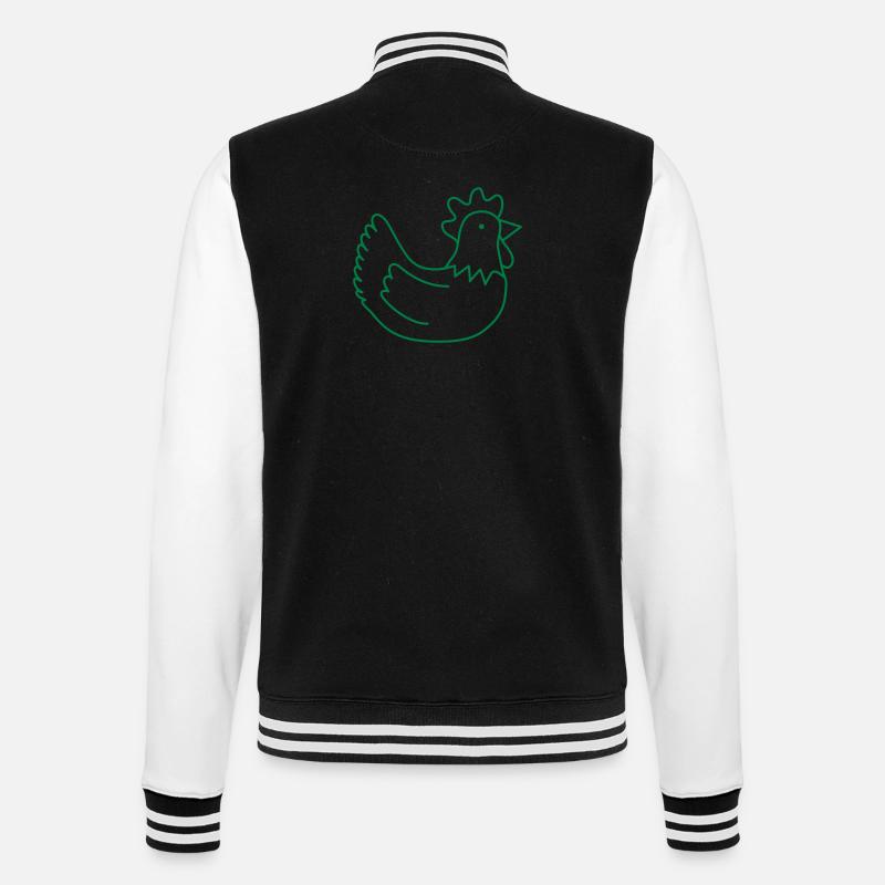 Roundy chook chicken hen - College Sweat Jacket - black/white