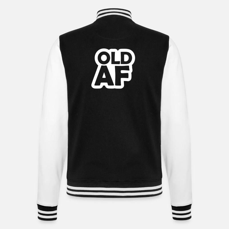 old AF Text Logo - College Sweat Jacket - black/white