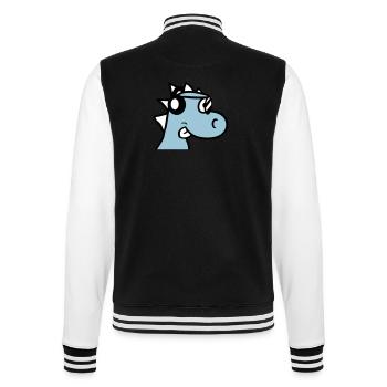 Cool DJ Dino Face Dinosaur Party Head Fun - College Sweat Jacket - black/white - Back - Marisol (170cm)