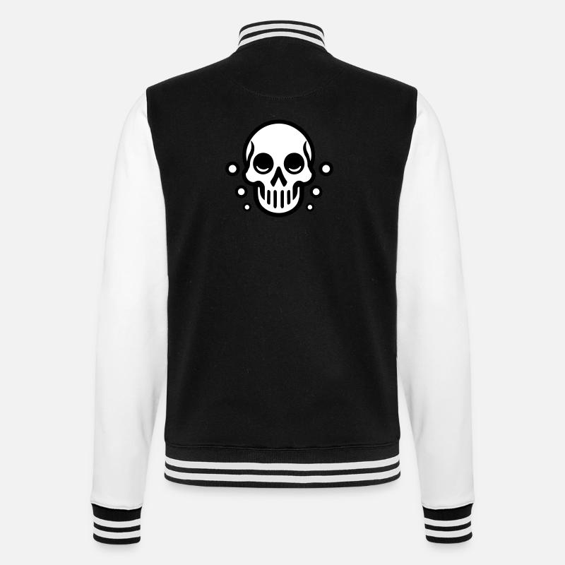 Bubble Skull - Comic Design - College-Sweatjacke - Schwarz/Weiß