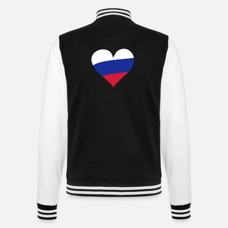 Herz Russland - Veste Teddy - noir/blanc