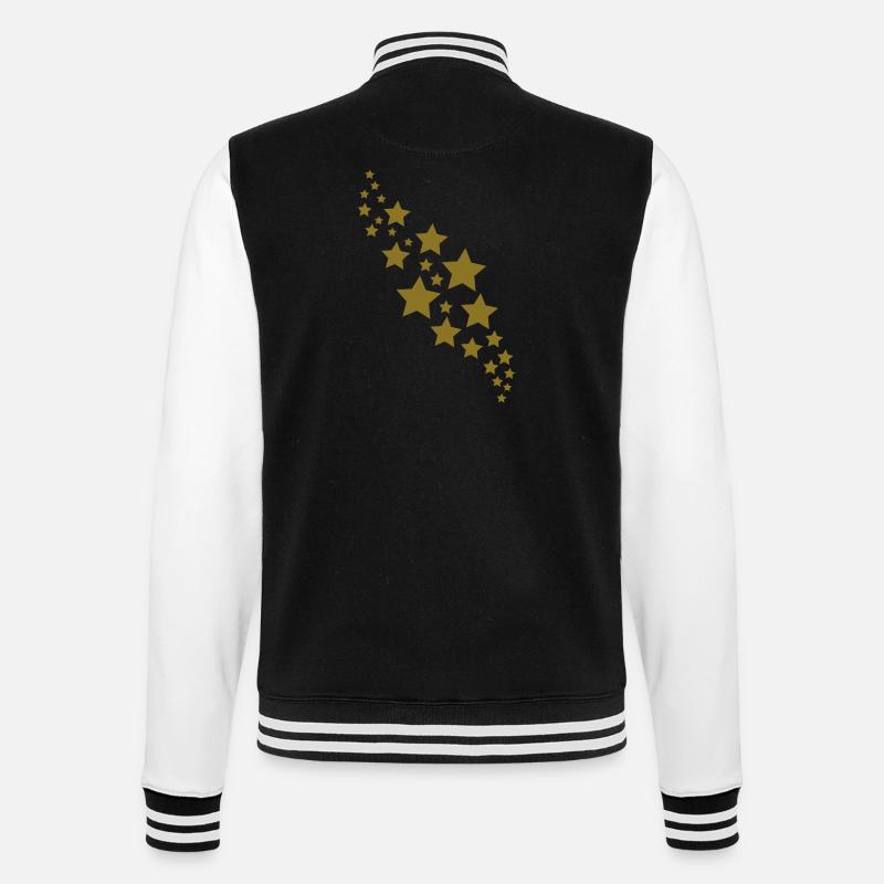 Sterne - College-Sweatjacke - Schwarz/Weiß