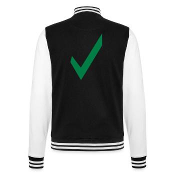 check - check mark - tick - College Sweat Jacket - black/white - Back - Marisol (170cm)