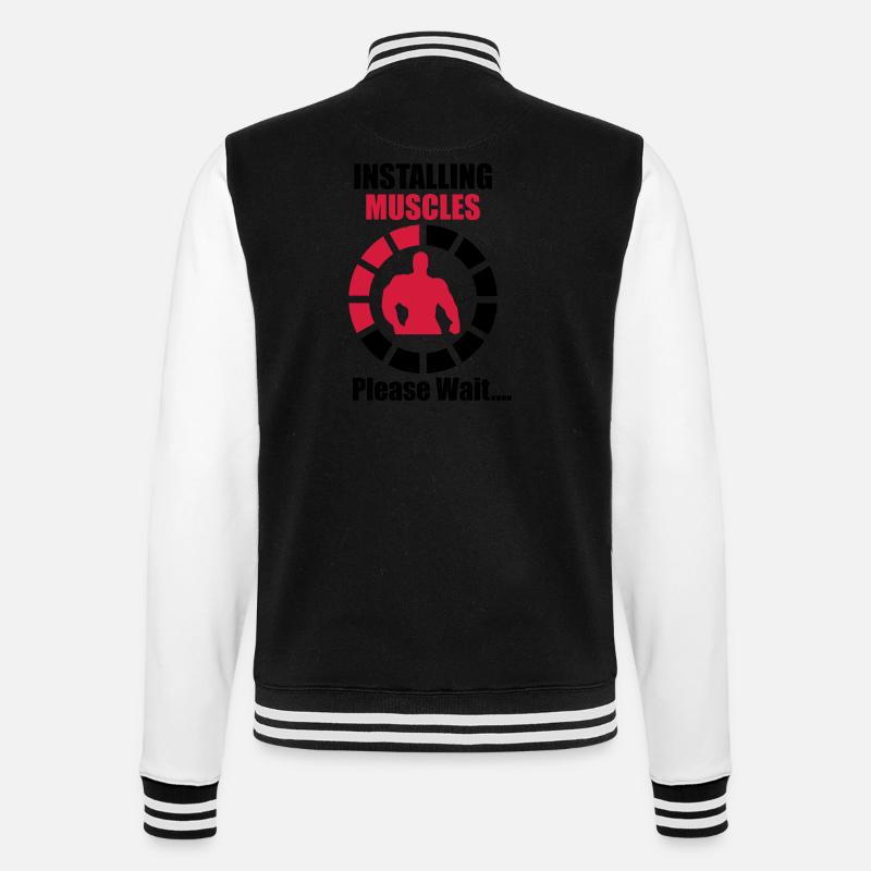 Installing Muscles (Loading) Funny Gym - College Sweat Jacket - black/white