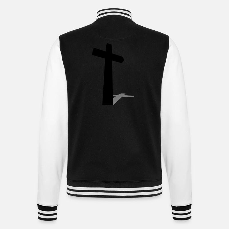 Kreuz Schatten 2c - College-Sweatjacke - Schwarz/Weiß