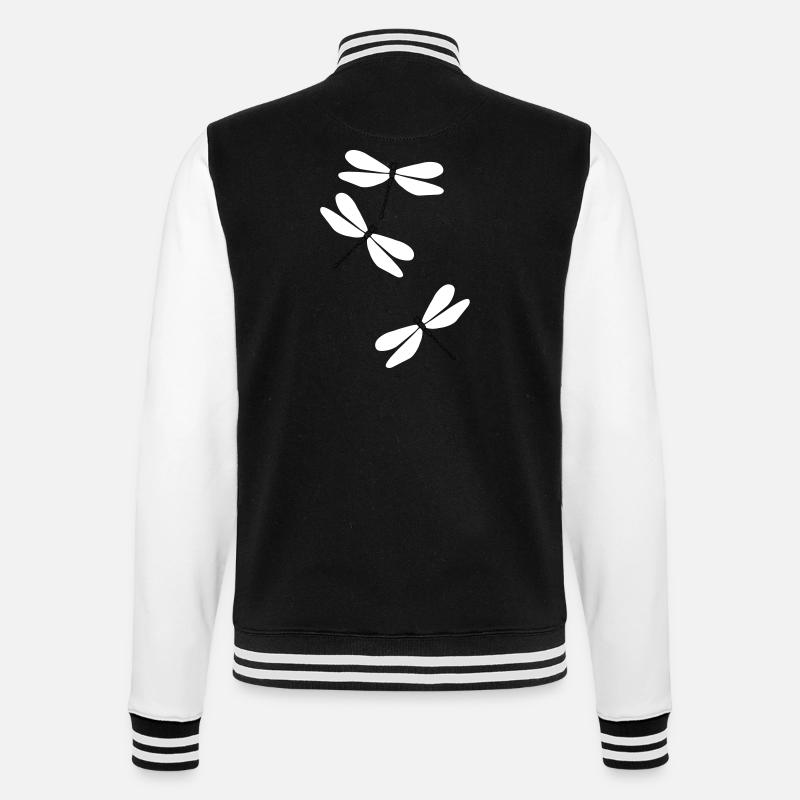 Libellen beu5 - College-Sweatjacke - Schwarz/Weiß