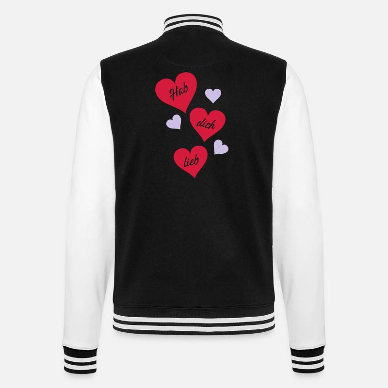 hab_dich_lieb_02 - College-Sweatjacke - Schwarz/Weiß