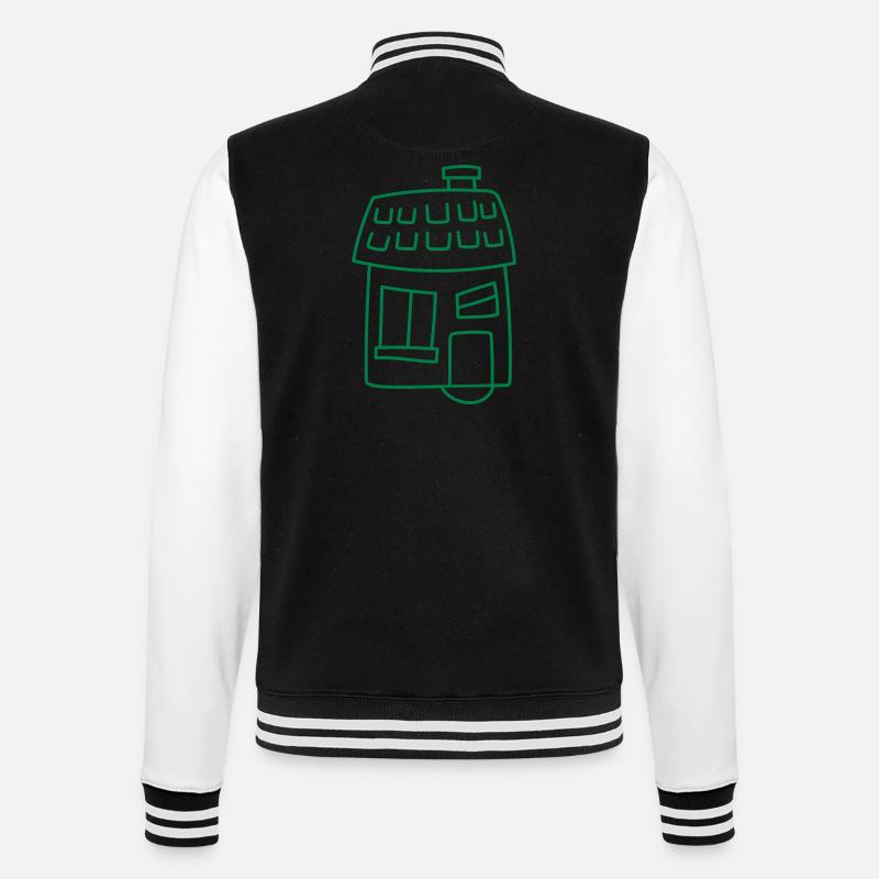 Cozy cute irregular house - College Sweat Jacket - black/white