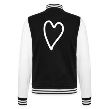 Herz einfach - College-Sweatjacke - Schwarz/Weiß - Hinten - Marisol (170cm)