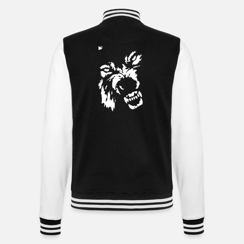 Wolf - College-Sweatjacke - Schwarz/Weiß