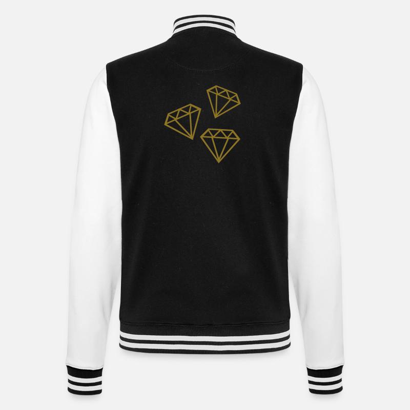 Diamanten - College-Sweatjacke - Schwarz/Weiß