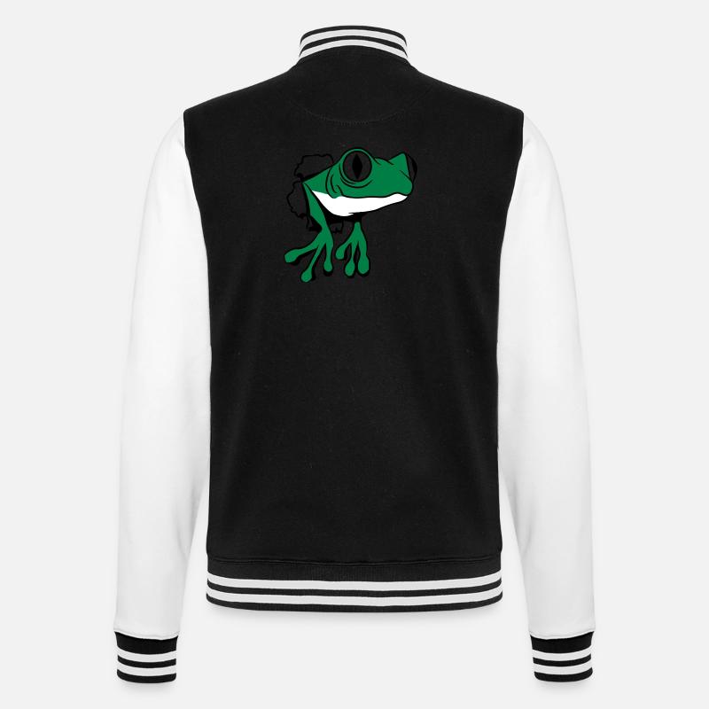Trou de grenouille drôle - Veste Teddy - noir/blanc