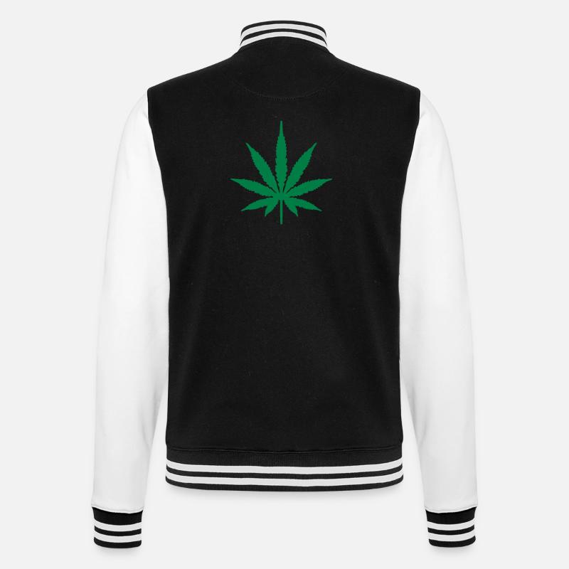 Feuille de Cannabis - Veste Teddy - noir/blanc
