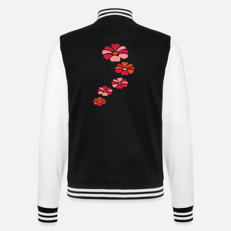 five flowers - College Sweat Jacket - black/white