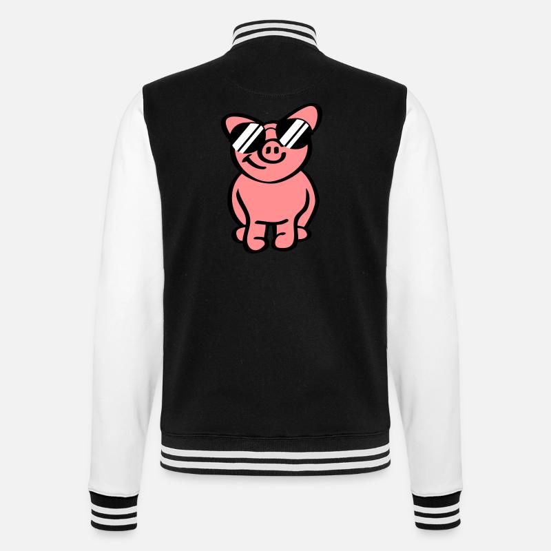 Cool Pig - College-Sweatjacke - Schwarz/Weiß