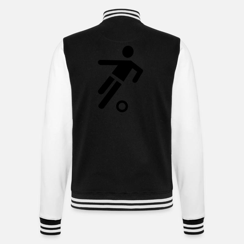 Fußball - College-Sweatjacke - Schwarz/Weiß