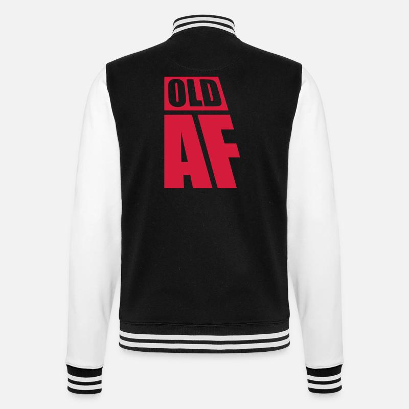 old AF Text Logo - College Sweat Jacket - black/white
