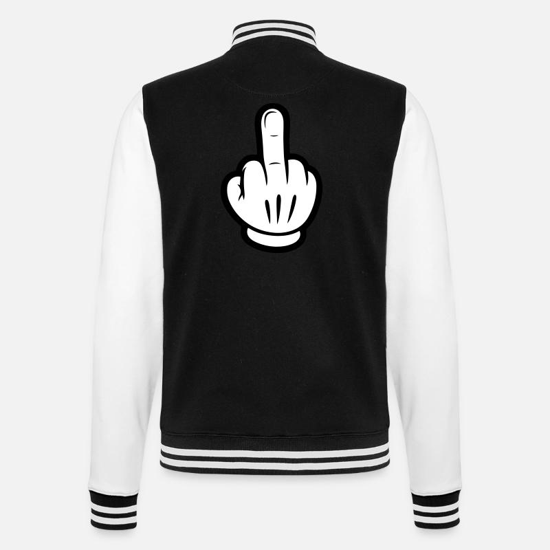 Middle Finger Comic Hand - College Sweat Jacket - black/white