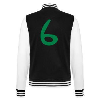 6 - College-Sweatjacke - Schwarz/Weiß - Hinten - Marisol (170cm)