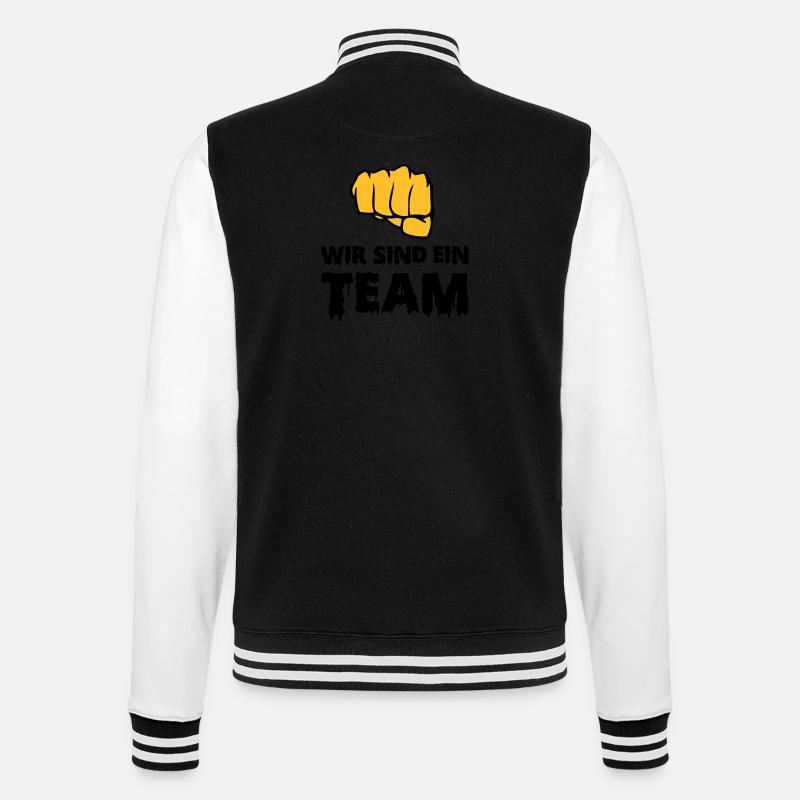 wir sind ein team - College-Sweatjacke - Schwarz/Weiß