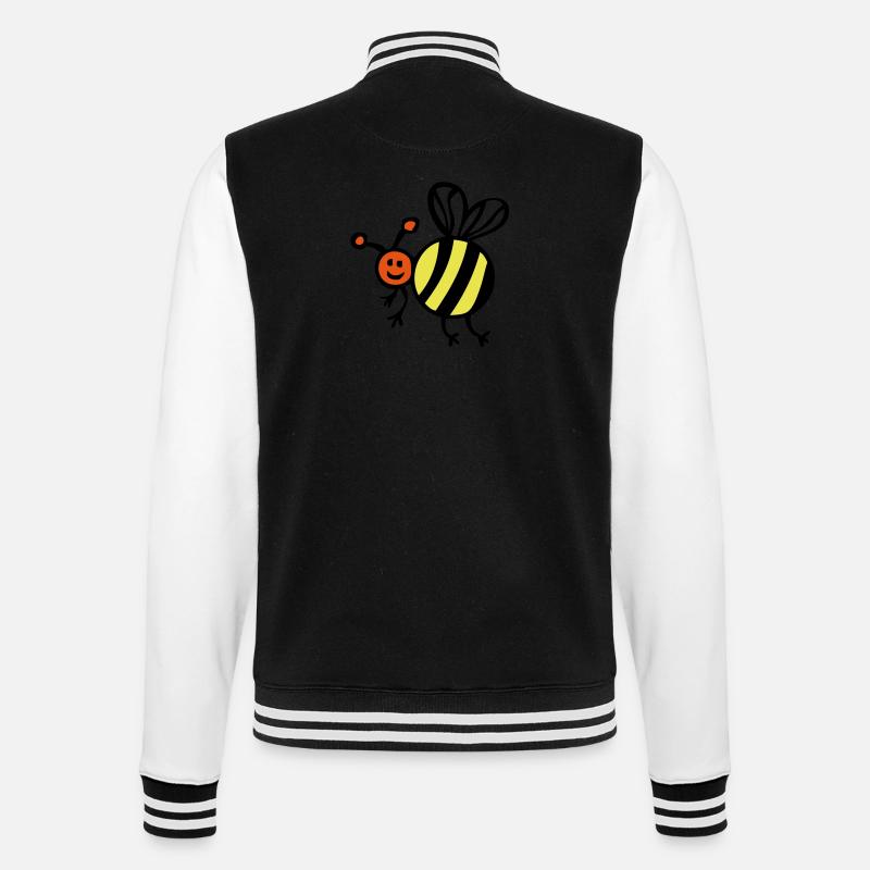 bee bee biene face Cartoon2 - College Sweat Jacket - black/white