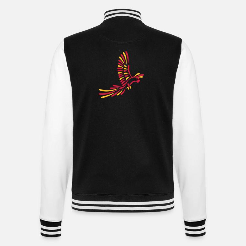 Papagei - College-Sweatjacke - Schwarz/Weiß