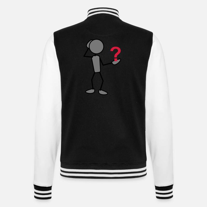 greyman_with_issues_at_hand_3c - College Sweat Jacket - black/white