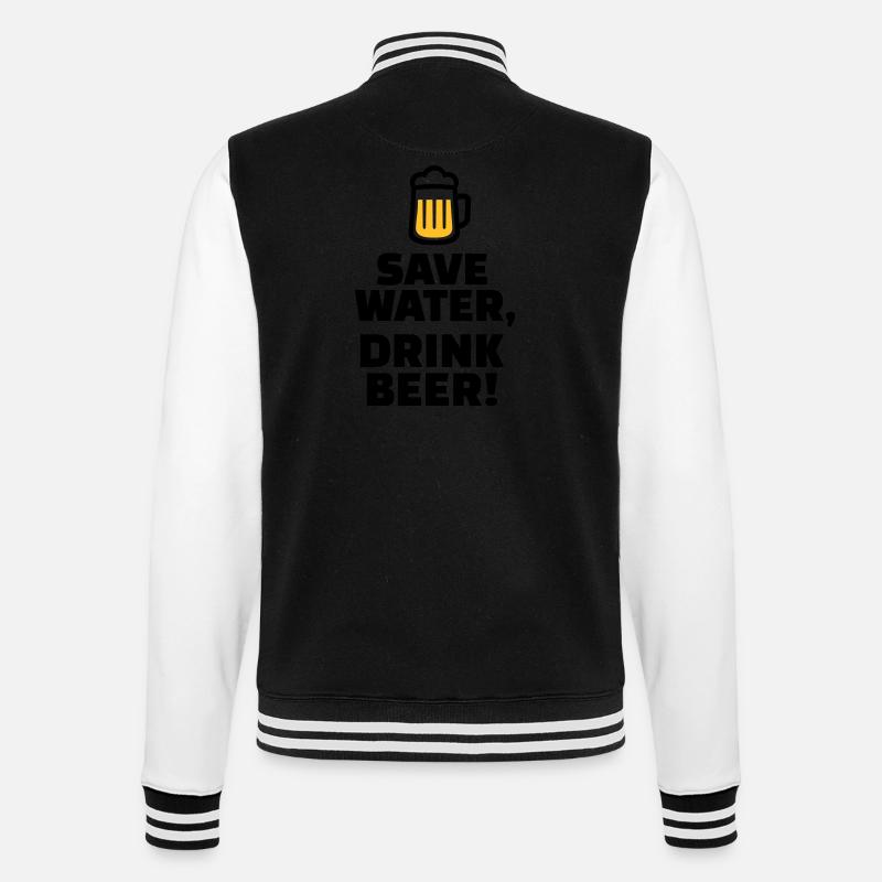 Bier - College-Sweatjacke - Schwarz/Weiß