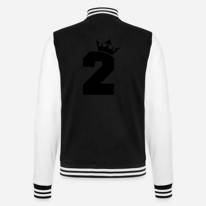 2_krone - College-Sweatjacke - Schwarz/Weiß