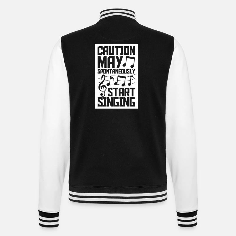 may spontaneously start singing - College-Sweatjacke - Schwarz/Weiß