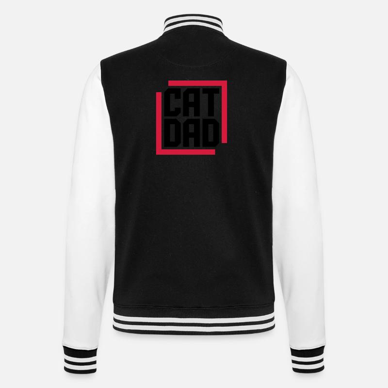 Conception du logo Cat Dad - Veste Teddy - noir/blanc