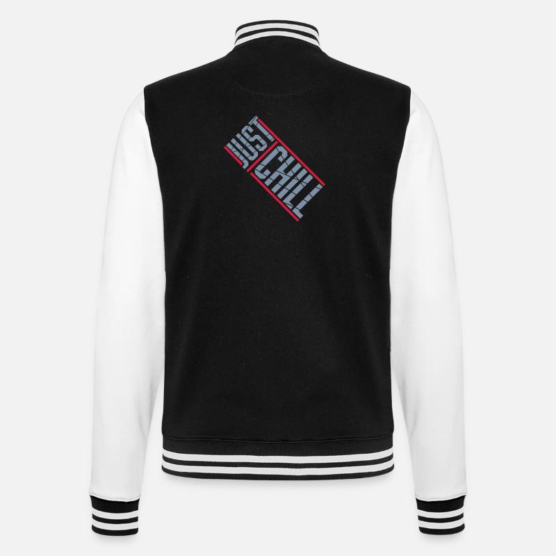 Just Chill Text Logo - Veste Teddy - noir/blanc