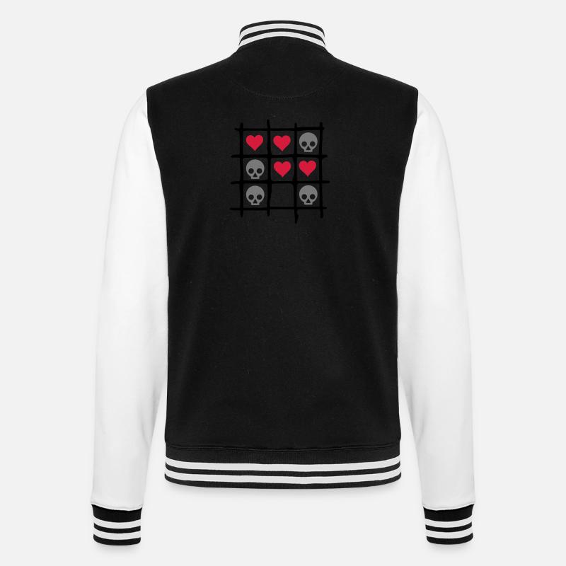 Totenkopf Herz Kaestchen - College Sweat Jacket - black/white