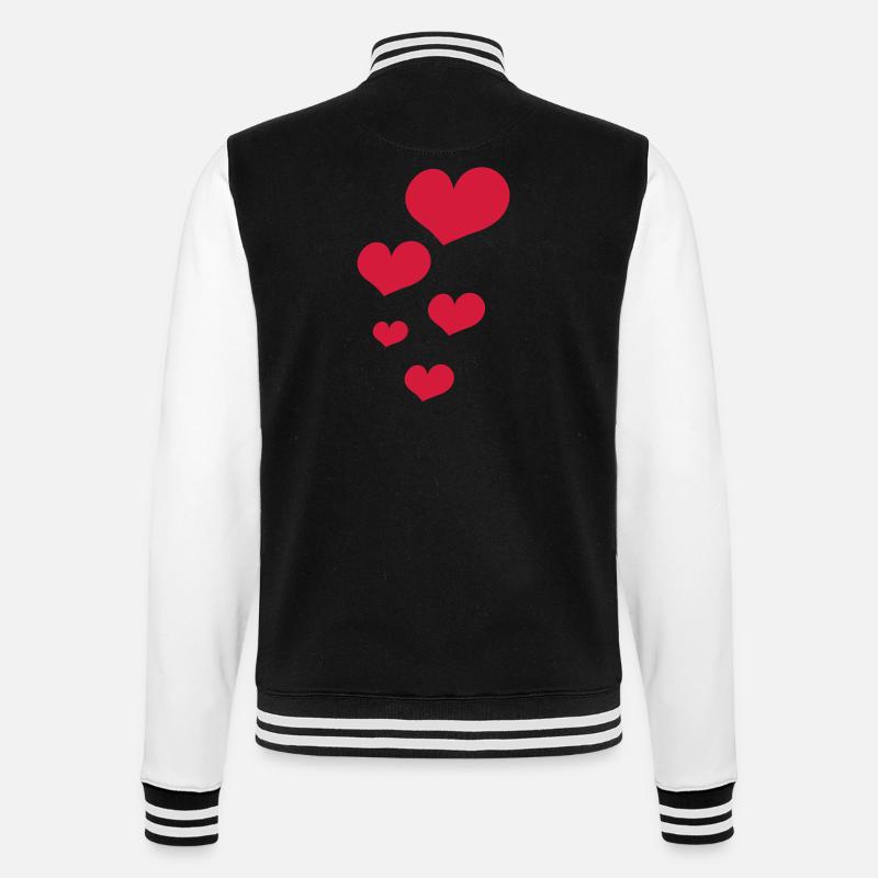 hearts - College Sweat Jacket - black/white
