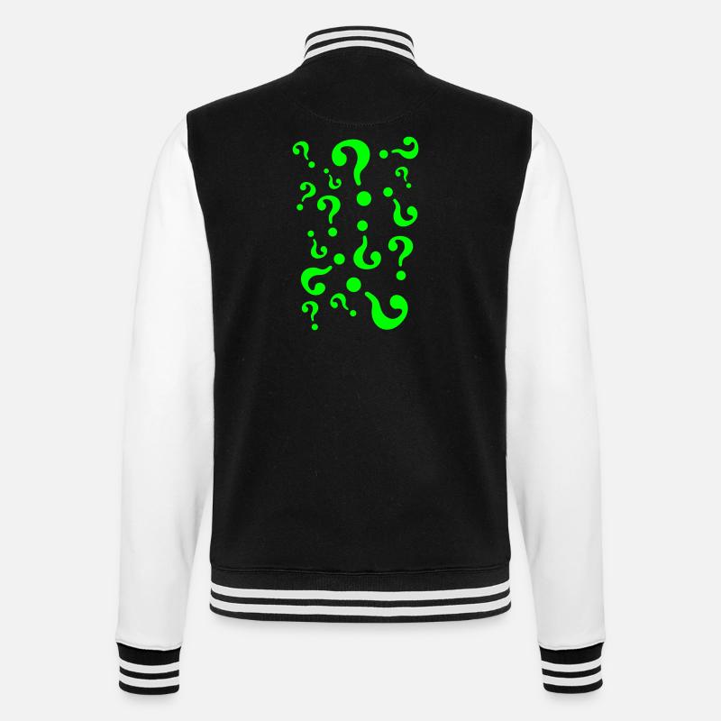 Question Marks - College Sweat Jacket - black/white