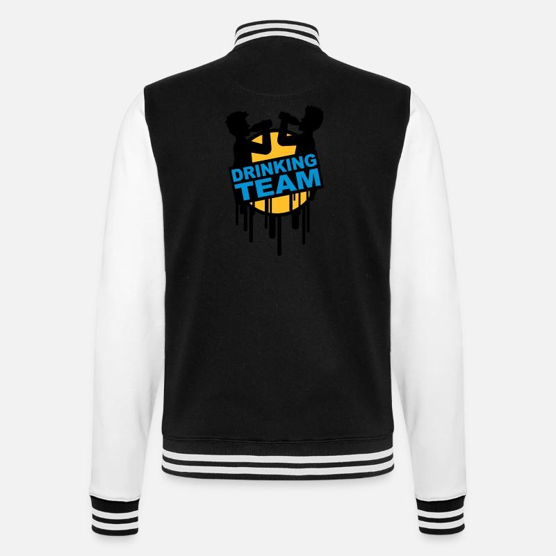 drinking_team_graffiti_stamp - College Sweat Jacket - black/white