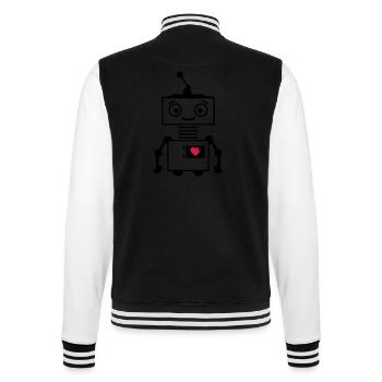 roboter_herz_2 - College-Sweatjacke - Schwarz/Weiß - Hinten - Marisol (170cm)