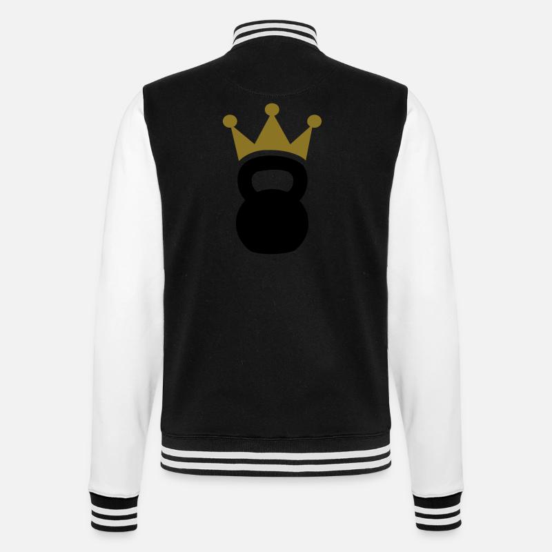 Kettlebell - College-Sweatjacke - Schwarz/Weiß