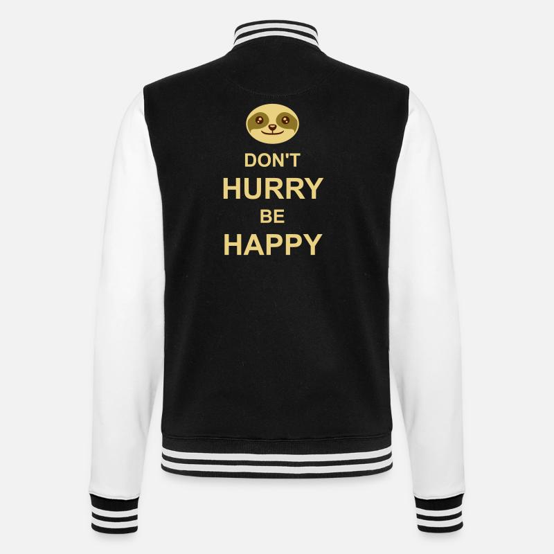 dont hurry be happy - College-Sweatjacke - Schwarz/Weiß