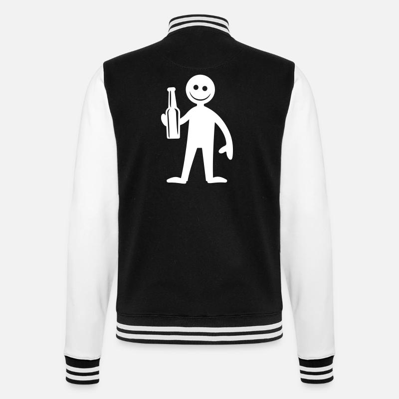 Strichmännchen Party Bier - College-Sweatjacke - Schwarz/Weiß