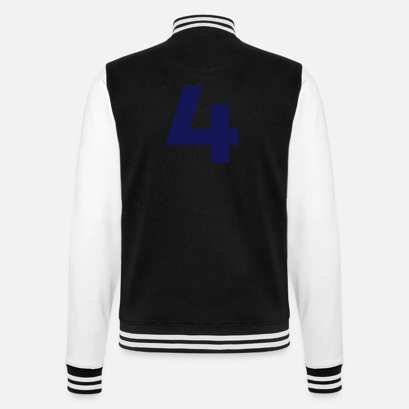 Vier 4 - College-Sweatjacke - Schwarz/Weiß
