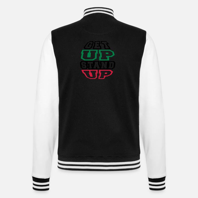 get up stand up - Veste Teddy - noir/blanc