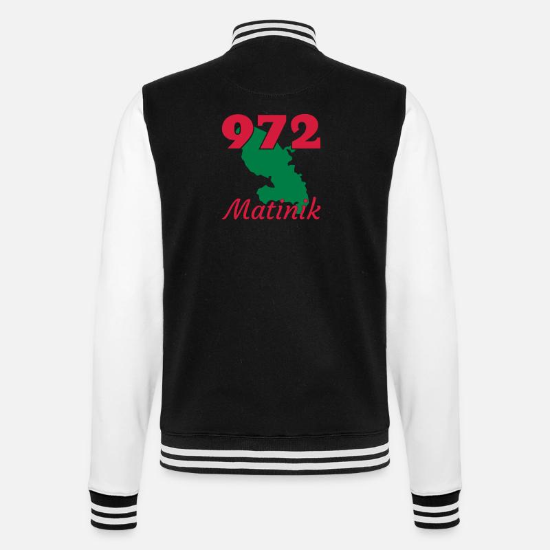 Martinique / 972 / Caraïbes / Martiniquais - College Sweat Jacket - black/white