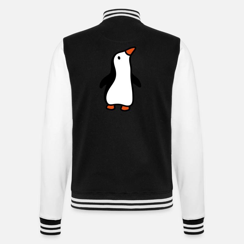 Penguin looks up 3 - College Sweat Jacket - black/white
