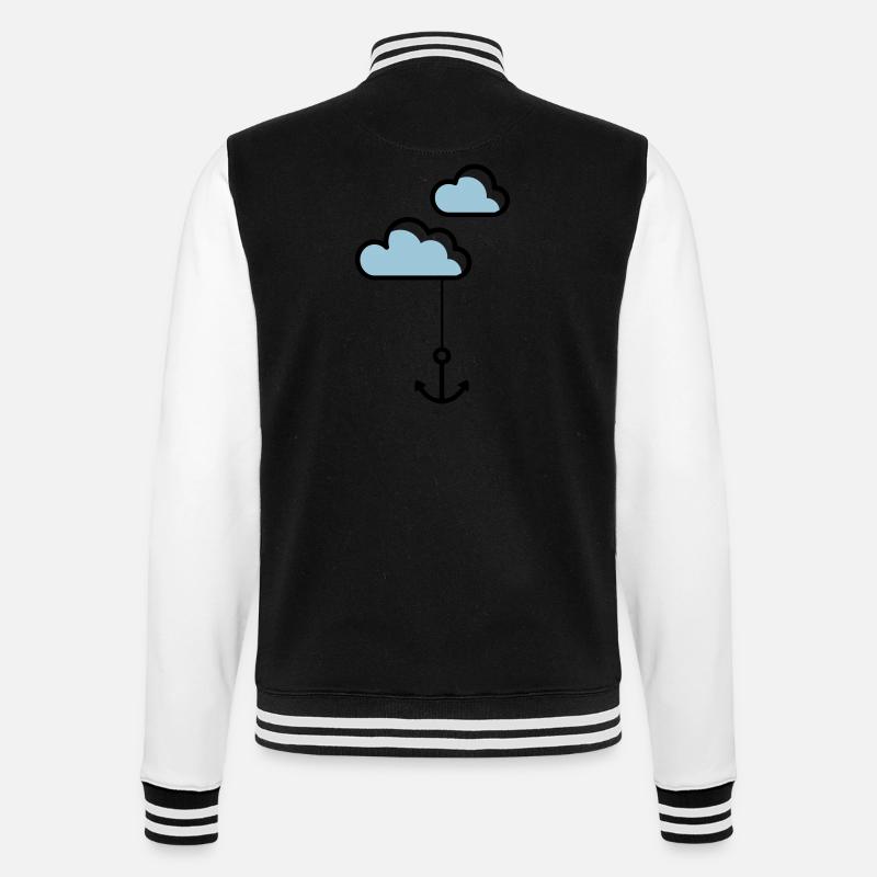 Anker mit Wolke - College-Sweatjacke - Schwarz/Weiß