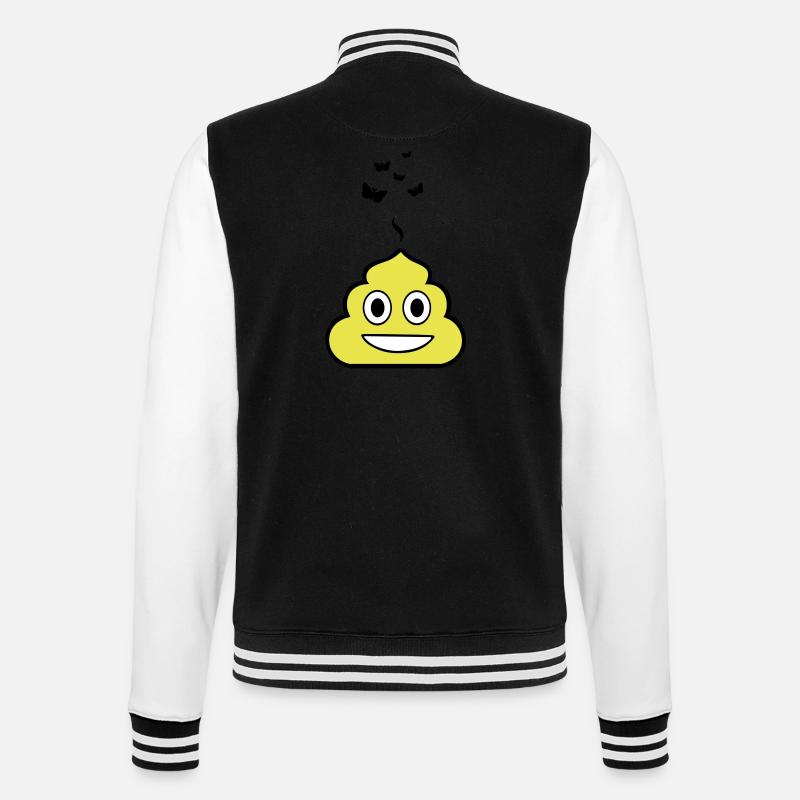 Grinning Crap - Smiley - College Sweat Jacket - black/white