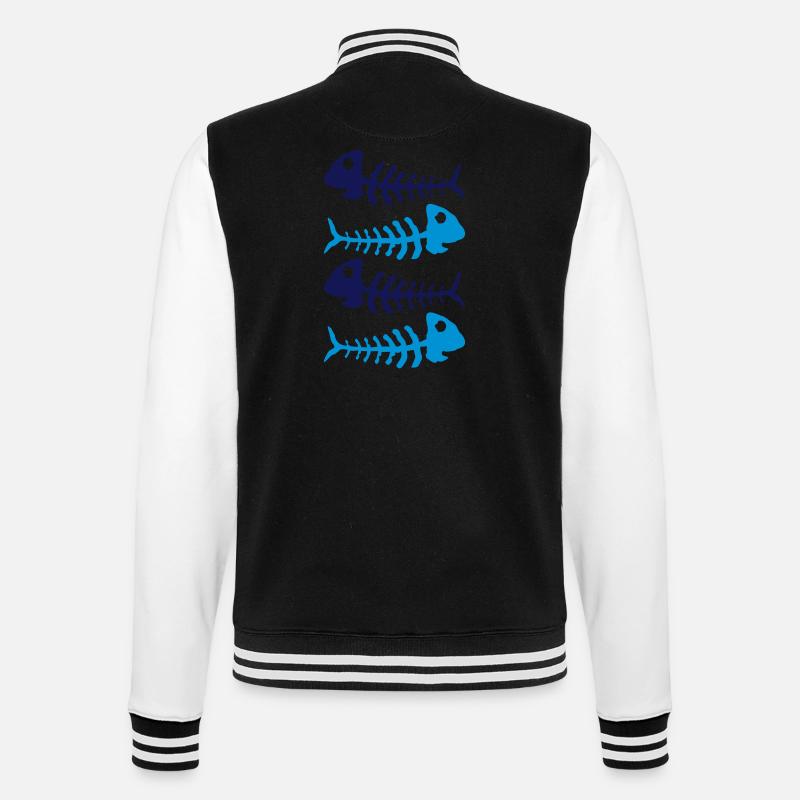 fish_bones_tb2 - Veste Teddy - noir/blanc