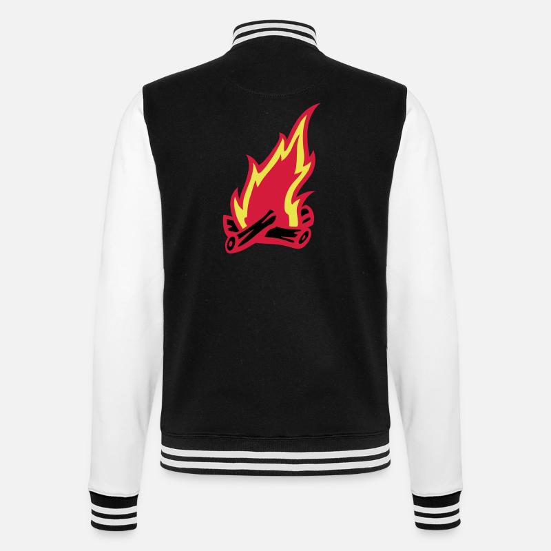lagerfeuer_3c - College-Sweatjacke - Schwarz/Weiß