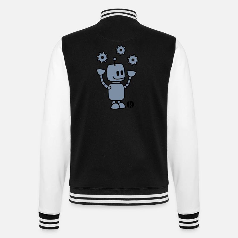 Happy Robot (2c) - College-Sweatjacke - Schwarz/Weiß
