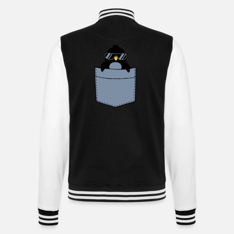 Pinguin Hemd Brusttasche - College-Sweatjacke - Schwarz/Weiß
